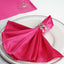 5 Pack Satin 20"x20" Napkins Fuchsia - Luxurious Shine & Smooth Dinner Napkins