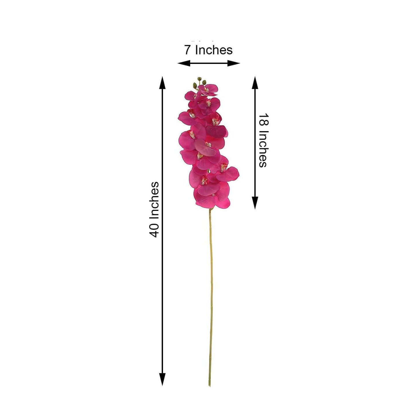 2 Stems 40" Tall Fuchsia Artificial Silk Orchid Flower Bouquets