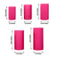Set of 5 Fuchsia Spandex Cylinder Pedestal Stand Covers, Stretchable Pillar Prop Covers - 160 GSM