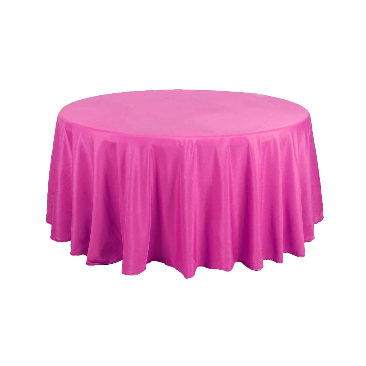 Polyester 108" Round Tablecloth Fuchsia - Wrinkle-Resistant Table Cover