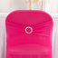 Stretch Spandex Chair Cover Fuchsia for Folding Chairs - Secure Fit Slipcover with Silver Rhinestone Buckled Sash Band