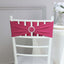 5 Pack Stretch Spandex Chair Sashes Fuchsia - Reusable Chair Bands with Silver Diamond Ring Slide Buckle 5"x14"
