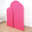 Set of 3 Matte Fuchsia Spandex Fitted Chiara Backdrop Stand Cover For Round Top Wedding Arch - 5ft, 6ft, 7ft