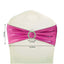 5 Pack Metallic Spandex Chair Sashes Fuchsia - Stretch Fit Chair Bands With Round Diamond Buckles