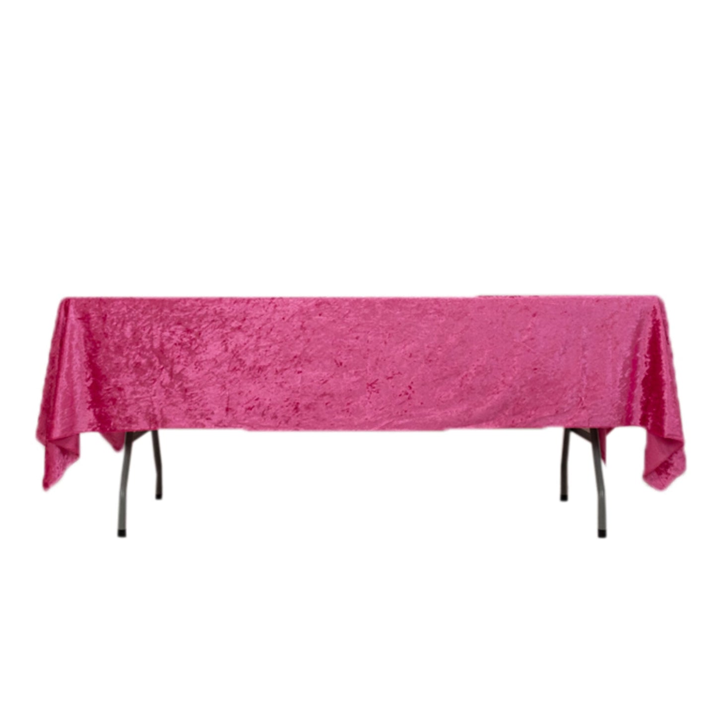 Premium Crushed Velvet 60"x102" Rectangle Tablecloth Fuchsia - Reusable Soft Table Cover
