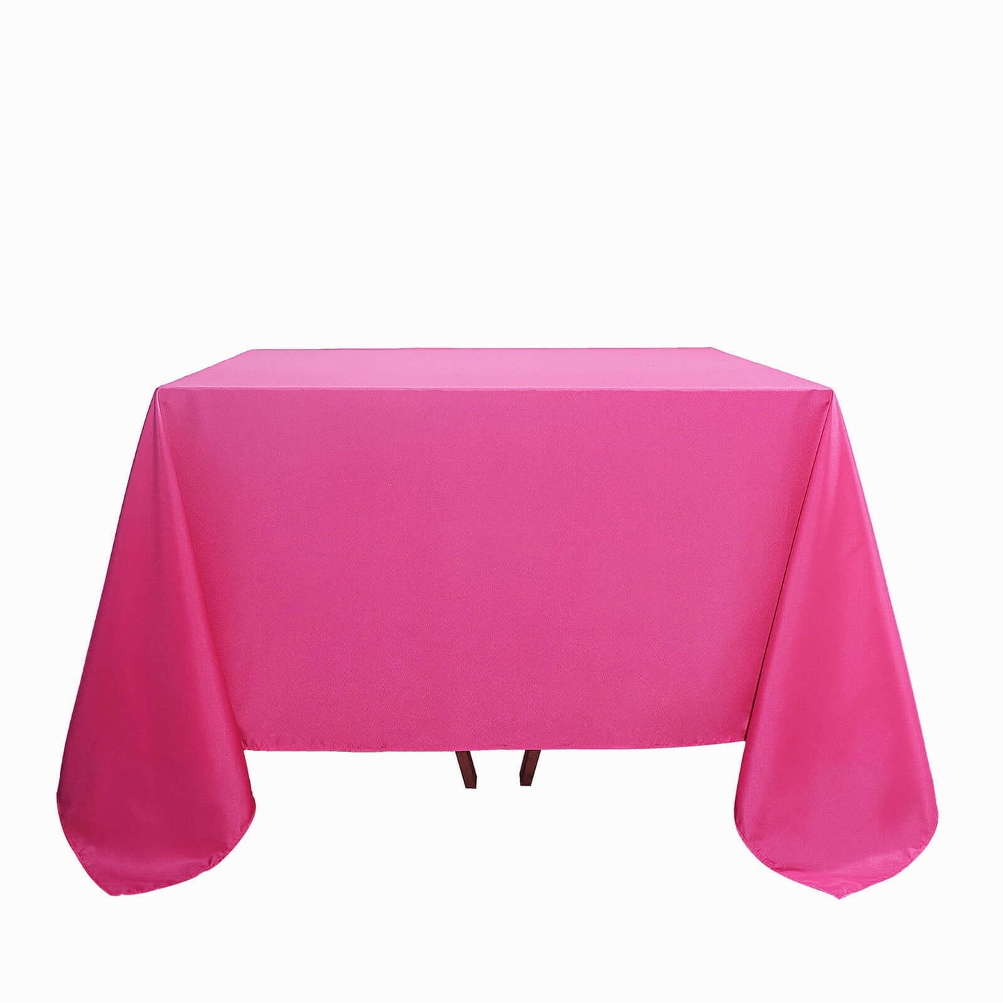 Polyester Square 90"x90" Tablecloth Fuchsia - Wrinkle-Resistant & Durable Table Cover