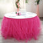 Tulle 14ft Table Skirt Fuchsia - 4 Layer Pleated Tutu Table Cover