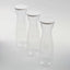 3-Pack Plastic Water Carafes Clear with White Lids - Durable Disposable Beverage Containers for Picnic & Outdoor Events 34oz