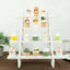4-Tier Wooden Ladder Shelf Whitewashed Rustic Design - Cascading Stair Step Dessert Display Cupcake Holder 21"