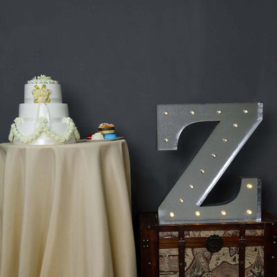 20" Vintage Galvanized Metal Marquee Letter Light Cordless With 16 Warm White LED - Z