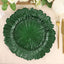 6-Pack Acrylic Plastic Round Charger Plates 13" in Hunter Emerald Green with Reef Design, Dinner Charger Tableware
