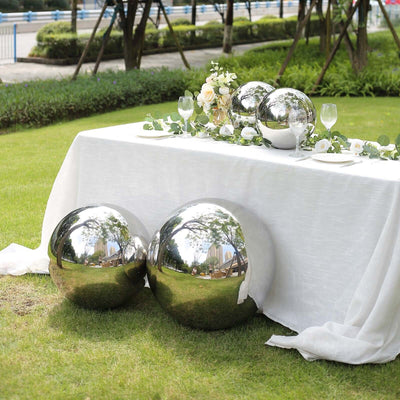 Gazing Globe Mirror Ball Reflective Hollow Stainless Steel Silver Sphere - Decorative Garden Display Ornament 22’’