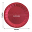 25-Pack Paper 9" Round Dinner Plates in Burgundy with Geometric Prism Rim - Disposable 400GSM Party Plates
