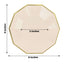 25-Pack Paper 9" Decagon Dinner Plates in Beige with Gold Foil Rim - Disposable Geometric Party Plates for Modern Weddings & Events