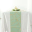 Polyester 9ft Table Runner Sage Green with Gold Foil Modern Geometric Accent