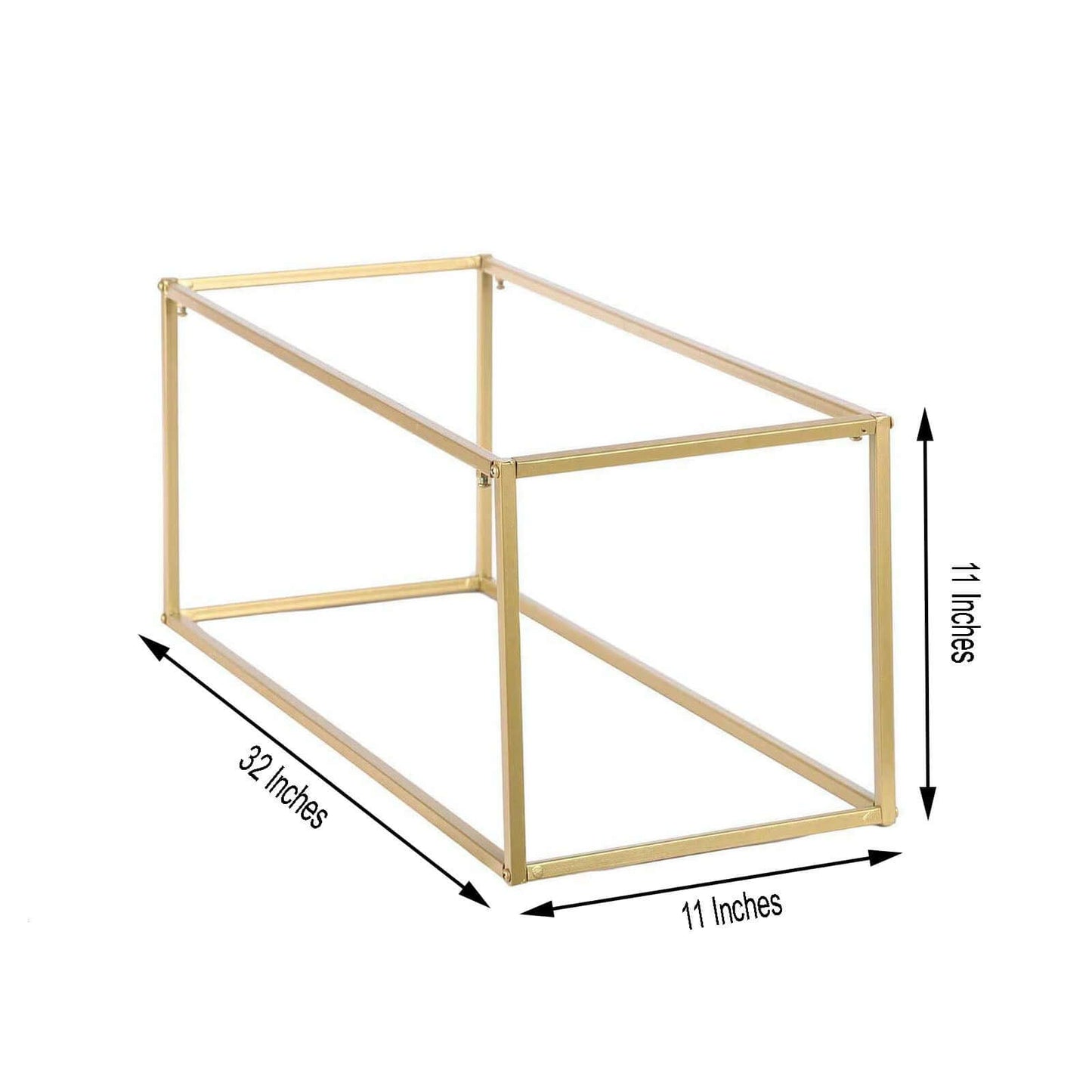 2-Pack Wedding Flower Stand Gold Metal Geometric Column Frame Rectangular - Versatile Floral Pedestal for Sophisticated Arrangements 32"