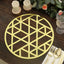 6-Pack Disposable Table Placemats in Metallic Gold Laser Cut Geometric Triangle Design - 700GSM Cardboard Placemats for Glamorous Table Settings 13"