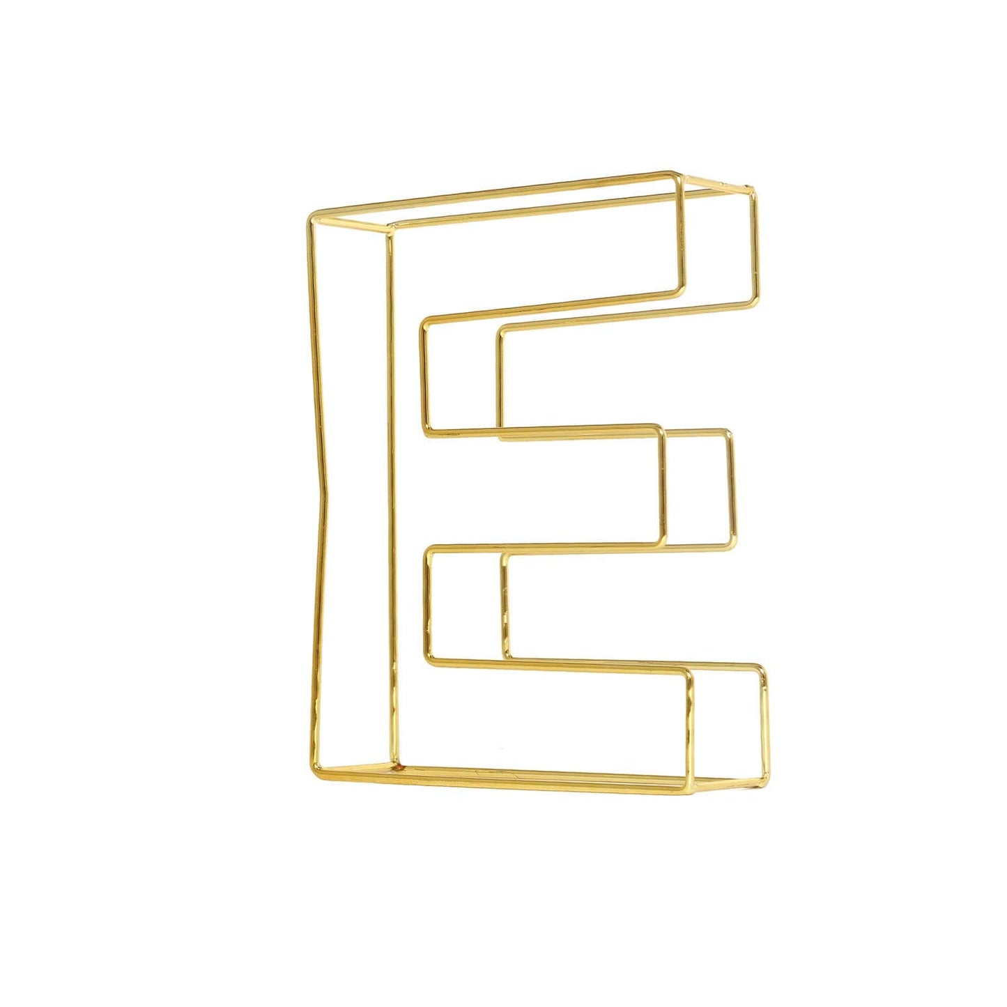 8" Tall Gold Freestanding 3D Decorative Wire Letter, Wedding Centerpiece - E