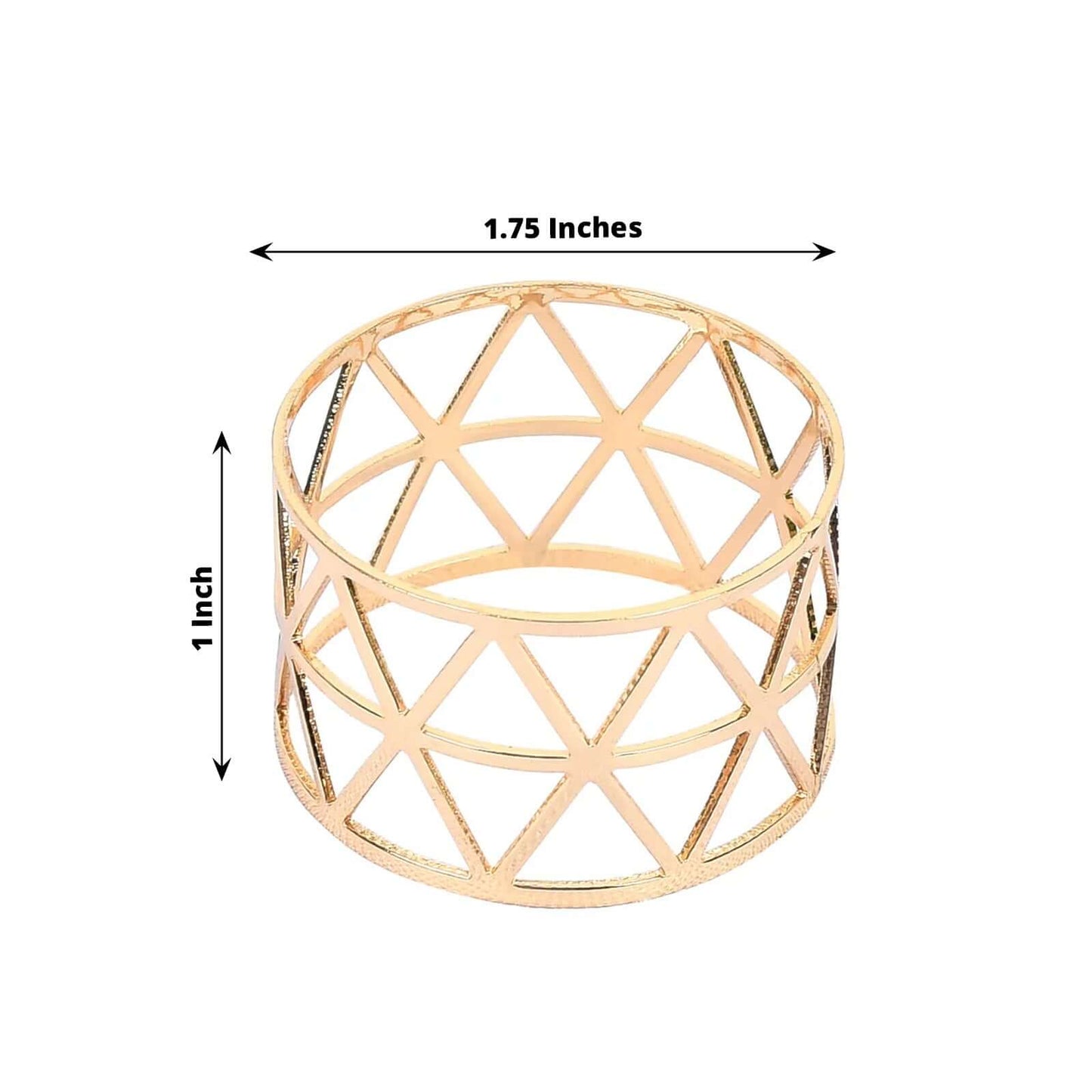 5 Pack Metallic Gold Geometric Napkin Rings, Paper Napkin Holders