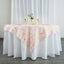 Polyester 54"x54" Table Overlay Square Tablecloth Blush with Gold Foil Geometric Pattern - Wrinkle-Resistant & Durable Table Topper