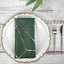 5 Pack Polyester 20"x20" Napkins Hunter Emerald Green with Gold Geometric Foil Pattern - Modern Reusable Dinner Napkins