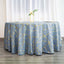 Polyester 120" Round Tablecloth Dusty Blue with Gold Foil Geometric Pattern Wrinkle-Resistant Seamless Table Cover
