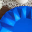 25-Pack Paper 7" Round Dessert Plates in Royal Blue with Geometric Prism Rim - Disposable 400GSM Appetizer Salad Plates
