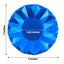 25-Pack Paper 7" Round Dessert Plates in Royal Blue with Geometric Prism Rim - Disposable 400GSM Appetizer Salad Plates