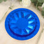 25-Pack Paper 7" Round Dessert Plates in Royal Blue with Geometric Prism Rim - Disposable 400GSM Appetizer Salad Plates