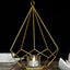 2-Pack Tealight Candle Holders Gold Metal Pentagon Geometric Open Frame - Flower Stand 9"