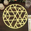 6-Pack Disposable Table Placemats in Metallic Gold Laser Cut Geometric Triangle Design - 700GSM Cardboard Placemats for Glamorous Table Settings 13"