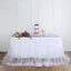 Extra Long Tulle 14ft Table Skirt White with Satin Edge - Table Cover for Baby Showers & Events