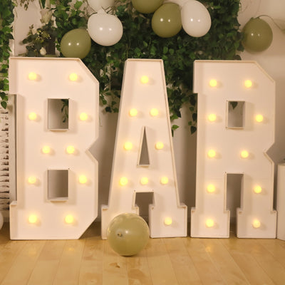 Giant LED Marquee Light Up Letter ’A’ White 4ft Pre-Cut Foam Board with 10 Warm White Battery Operated LEDs Glue Gun