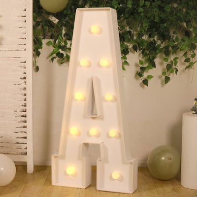 Giant LED Marquee Light Up Letter ’A’ White 4ft Pre-Cut Foam Board with 10 Warm White Battery Operated LEDs Glue Gun