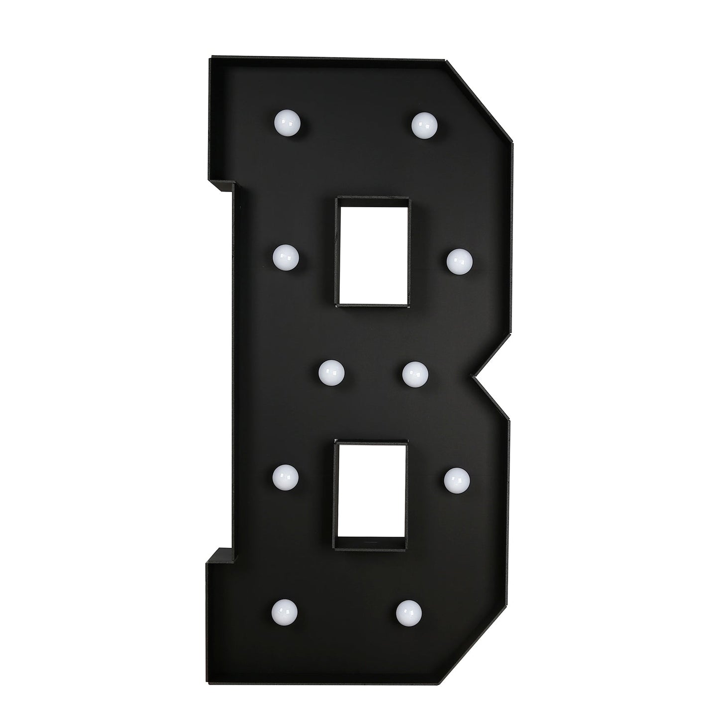Giant LED Marquee Light Up Letter ’B’ Black 4ft Pre-Cut Foam Board with 10 Warm White Battery Operated LEDs Glue Gun