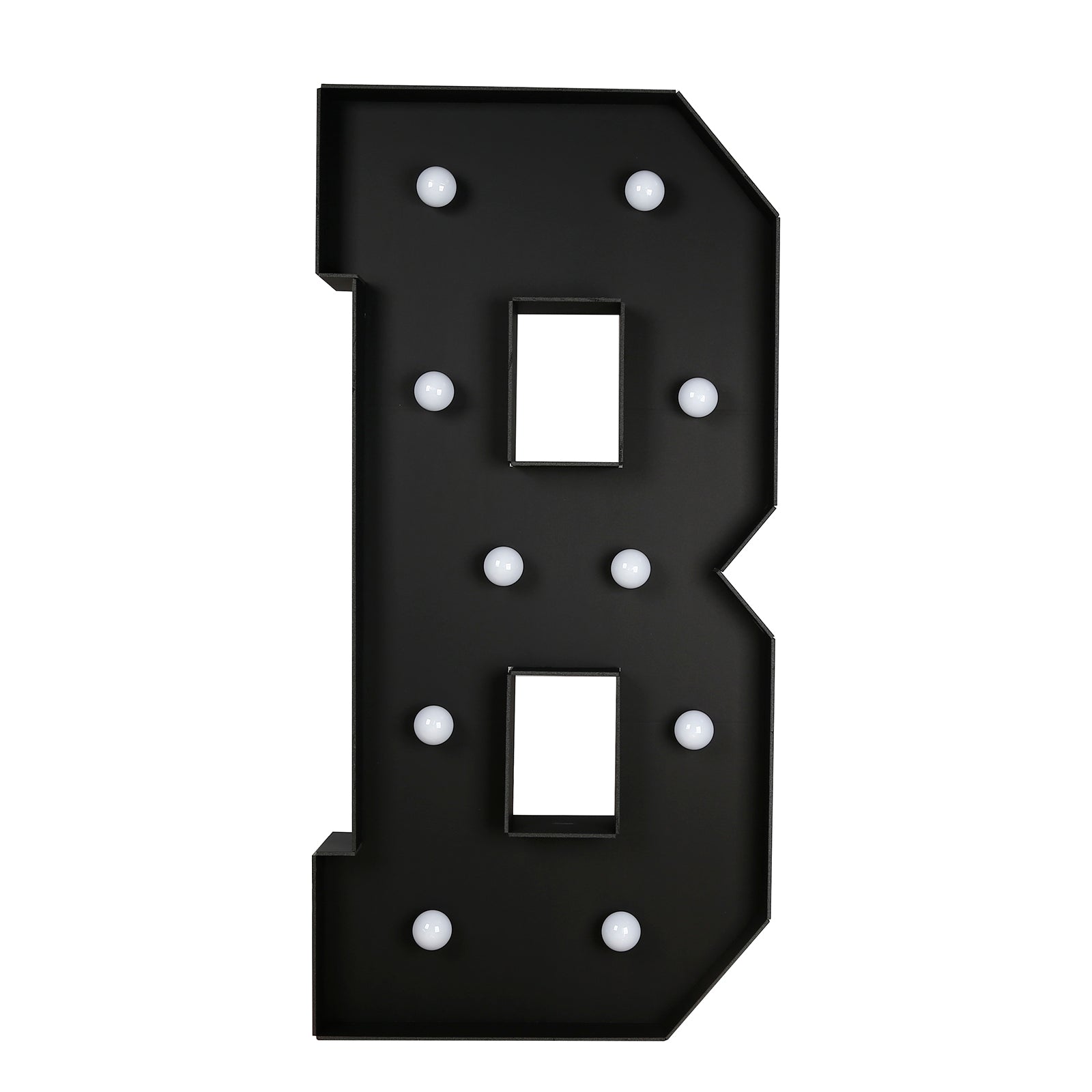 Giant LED Marquee Light Up Letter ’B’ Black 4ft Pre-Cut Foam Board with 10 Warm White Battery Operated LEDs Glue Gun