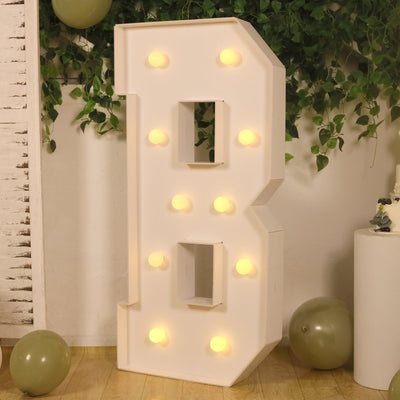 Giant LED Marquee Light Up Letter ’B’ White 4ft Pre-Cut Foam Board with 10 Warm White Battery Operated LEDs Glue Gun