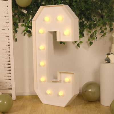 Giant LED Marquee Light Up Letter ’C’ White 4ft Pre-Cut Foam Board with 10 Warm White Battery Operated LEDs Glue Gun