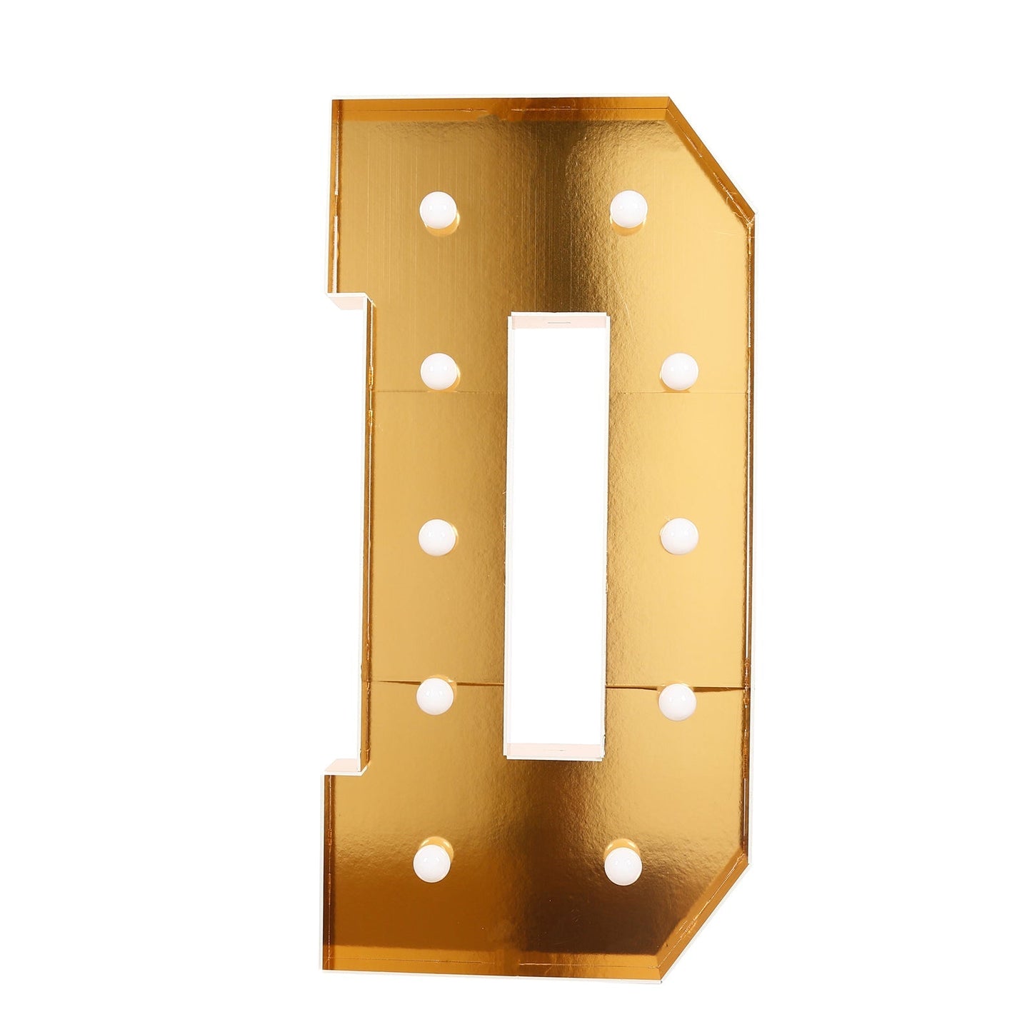 Giant LED Marquee Light Up Letter ’D’ Gold 4ft Pre-Cut Foam Board with 10 Warm White Battery Operated LEDs Glue Gun