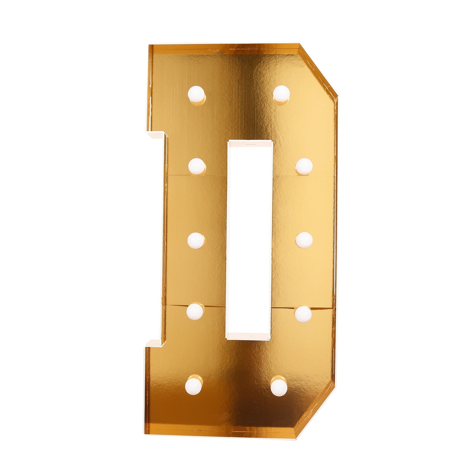 Giant LED Marquee Light Up Letter ’D’ Gold 4ft Pre-Cut Foam Board with 10 Warm White Battery Operated LEDs Glue Gun