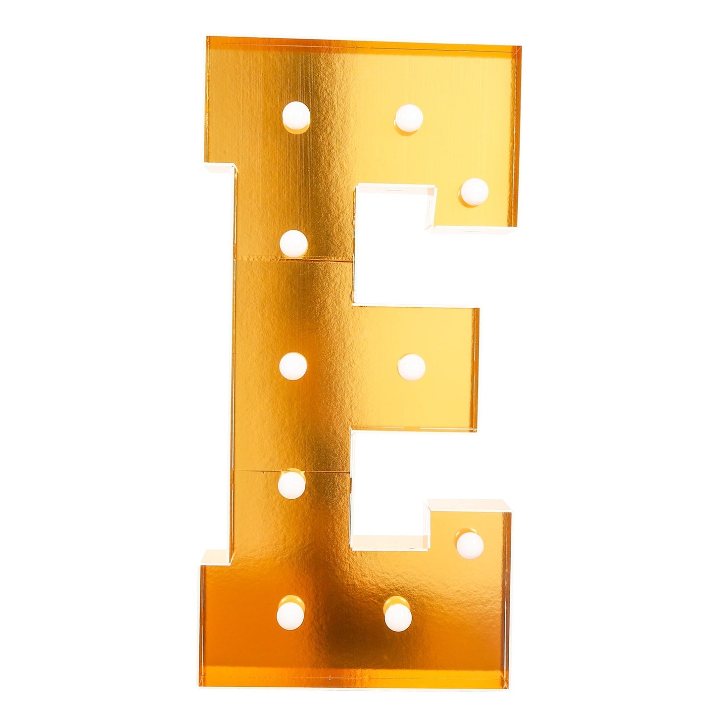Giant LED Marquee Light Up Letter ’E’ Gold 4ft Pre-Cut Foam Board with 10 Warm White Battery Operated LEDs Glue Gun