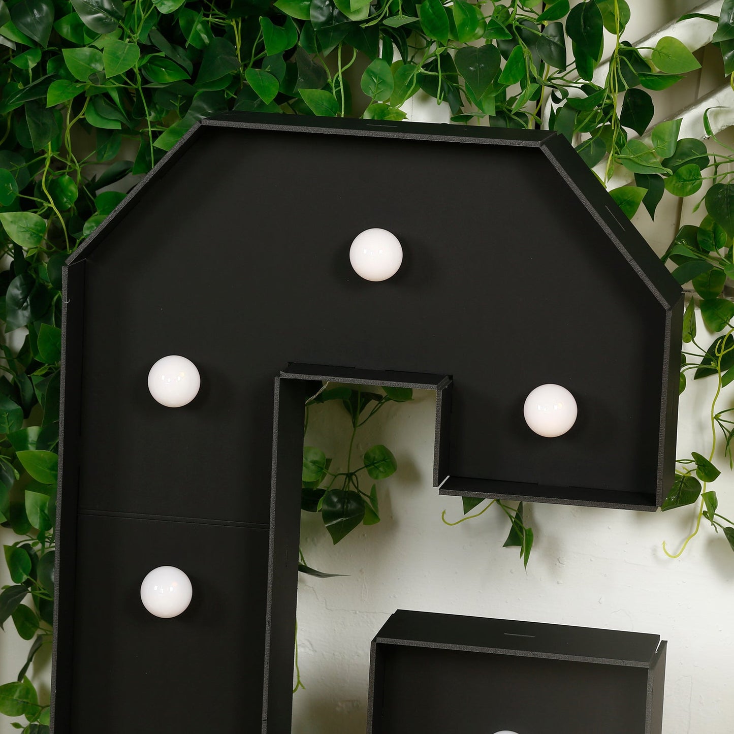 Giant LED Marquee Light Up Letter ’G’ Black 4ft Pre-Cut Foam Board with 10 Warm White Battery Operated LEDs Glue Gun