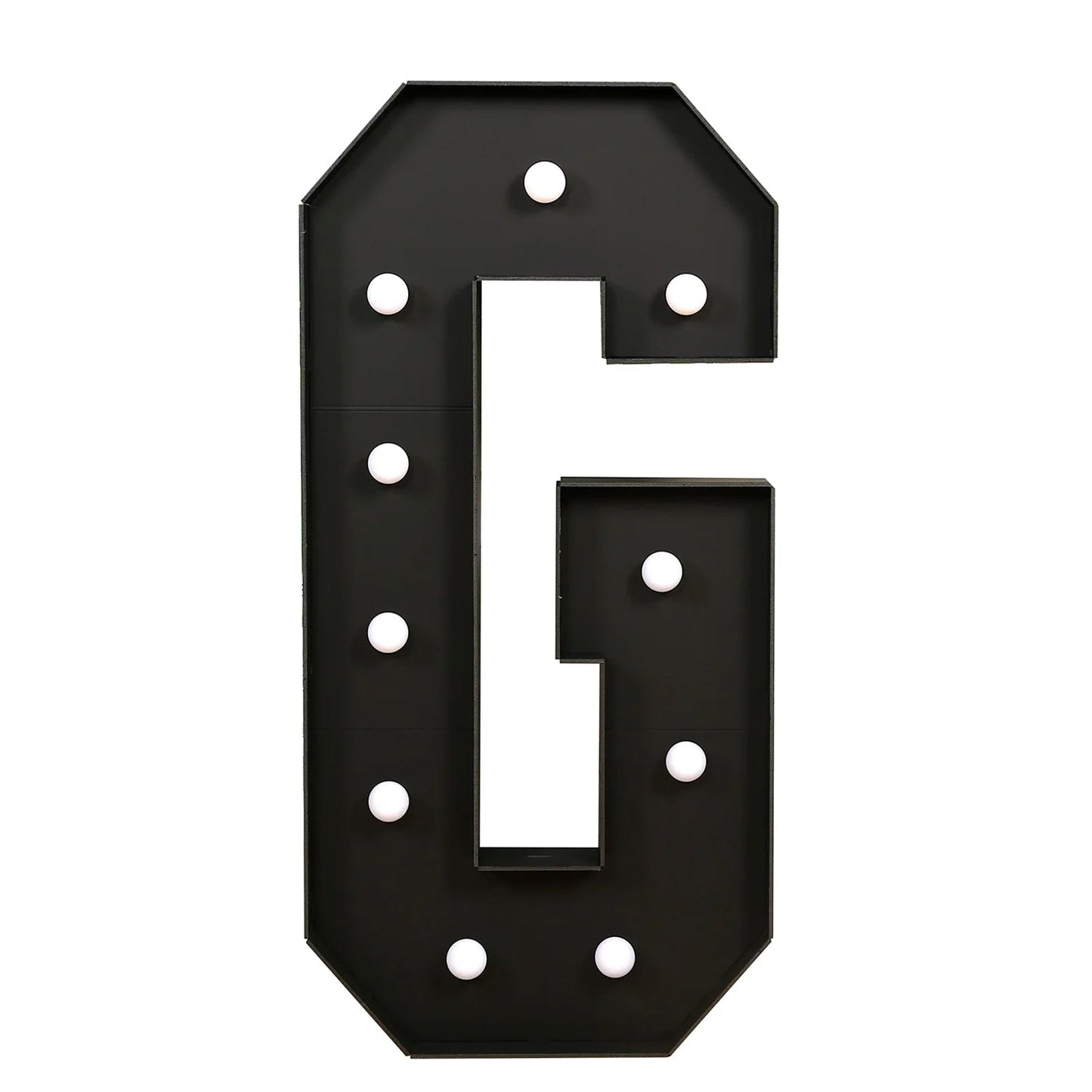 Giant LED Marquee Light Up Letter ’G’ Black 4ft Pre-Cut Foam Board with 10 Warm White Battery Operated LEDs Glue Gun