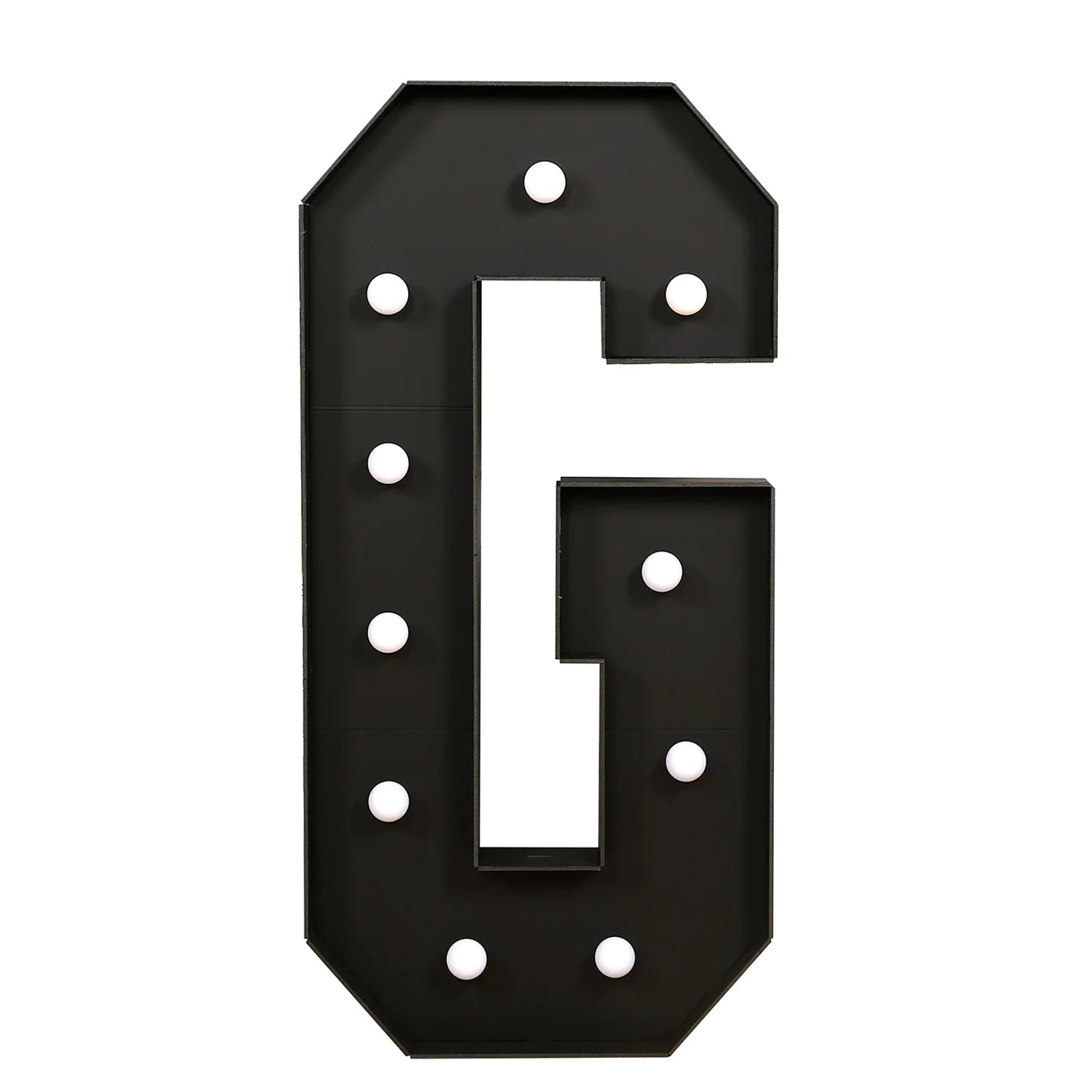 Giant LED Marquee Light Up Letter ’G’ Black 4ft Pre-Cut Foam Board with 10 Warm White Battery Operated LEDs Glue Gun