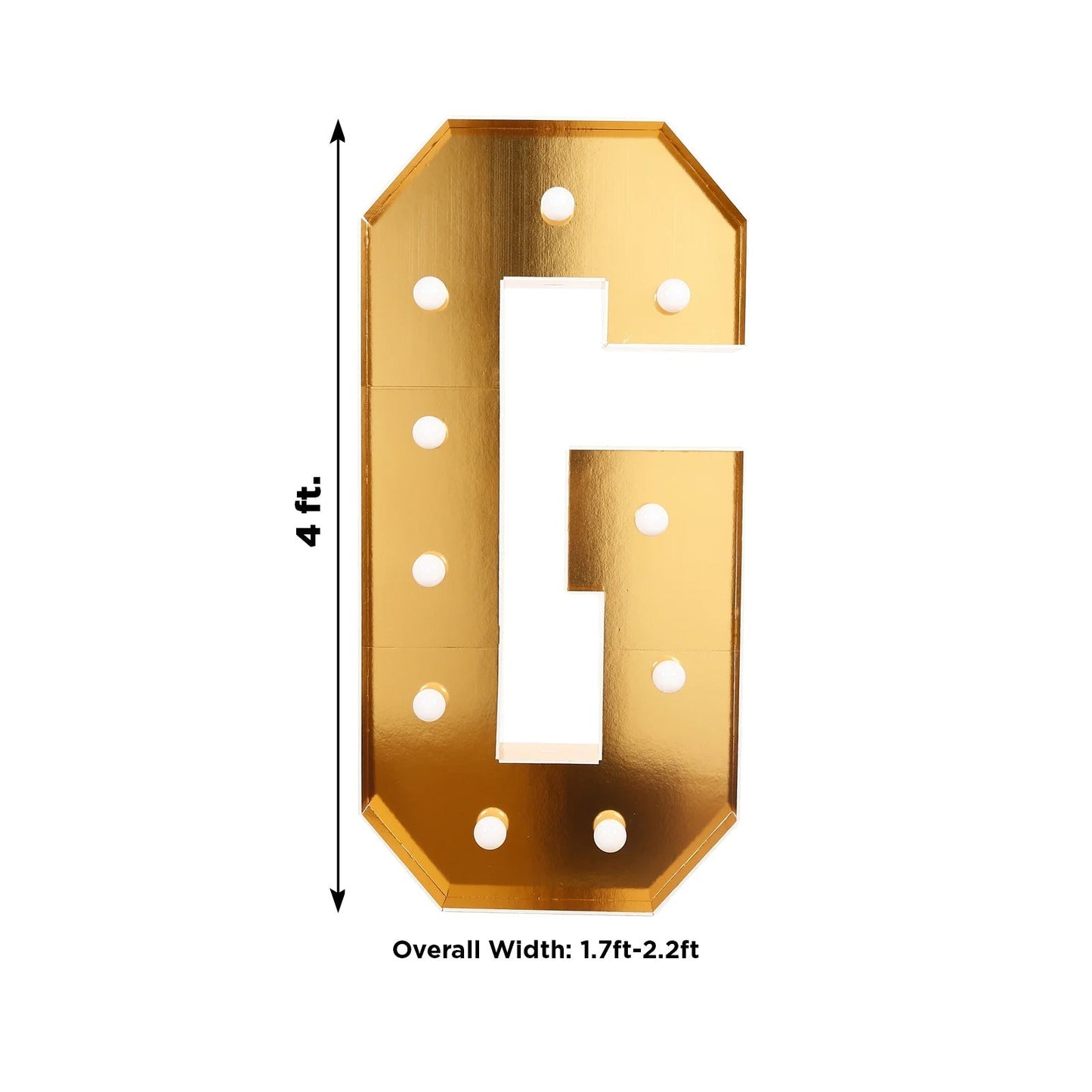 Giant LED Marquee Light Up Letter ’G’ Gold 4ft Pre-Cut Foam Board with 10 Warm White Battery Operated LEDs Glue Gun