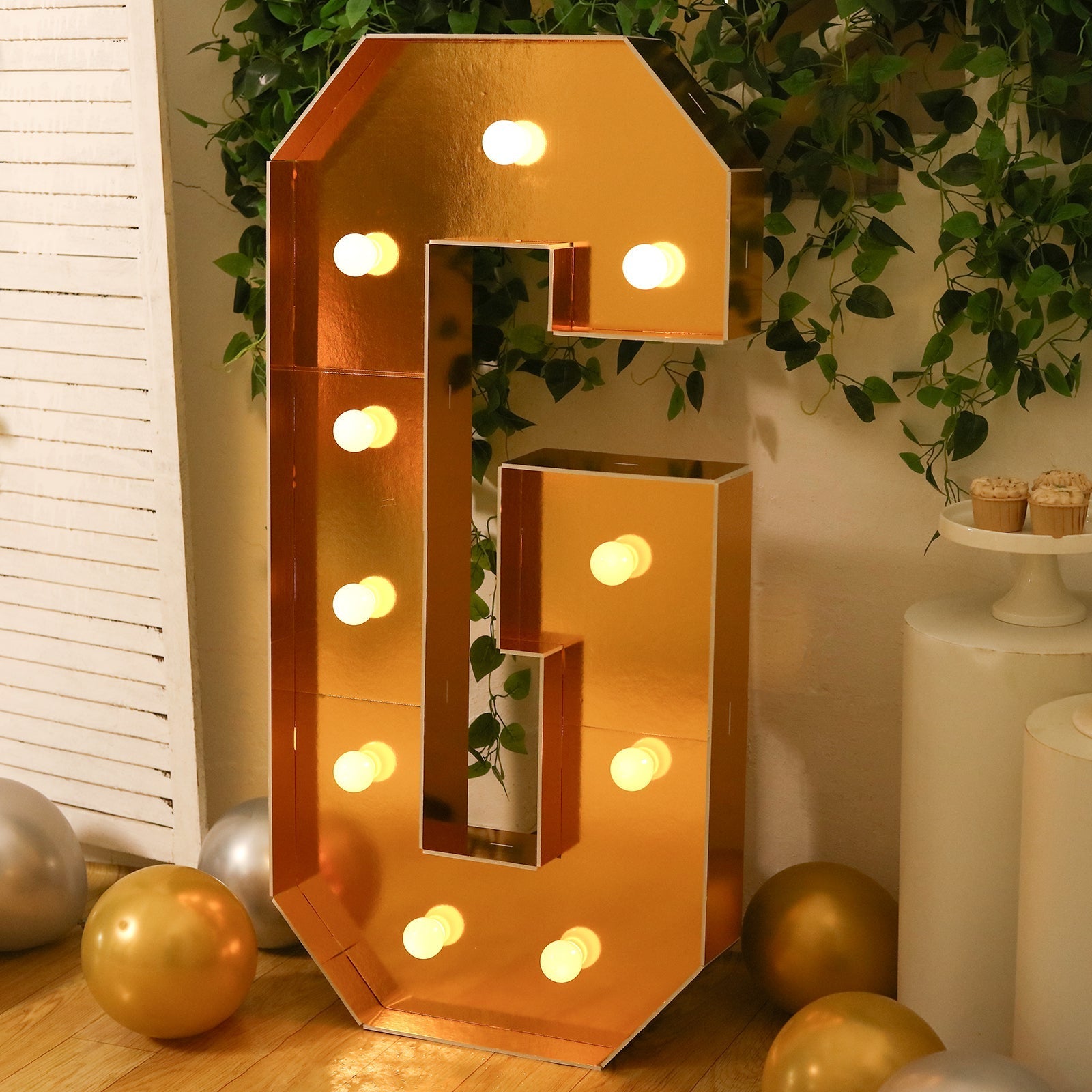 Giant LED Marquee Light Up Letter ’G’ Gold 4ft Pre-Cut Foam Board with 10 Warm White Battery Operated LEDs Glue Gun