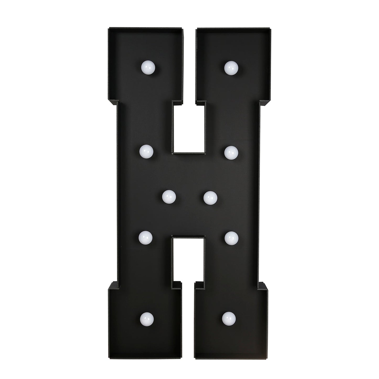 Giant LED Marquee Light Up Letter ’H’ Black 4ft Pre-Cut Foam Board with 10 Warm White Battery Operated LEDs Glue Gun