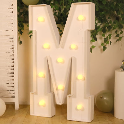 Giant LED Marquee Light Up Letter ’M’ White 4ft Pre-Cut Foam Board with 10 Warm White Battery Operated LEDs Glue Gun