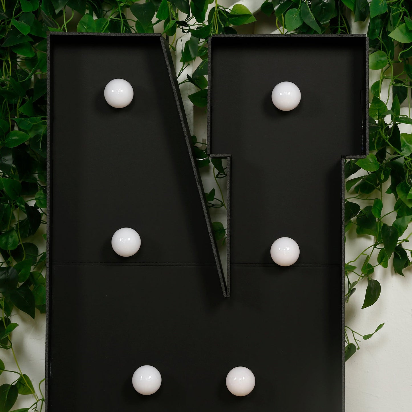 Giant LED Marquee Light Up Letter ’N’ Black 4ft Pre-Cut Foam Board with 10 Warm White Battery Operated LEDs Glue Gun