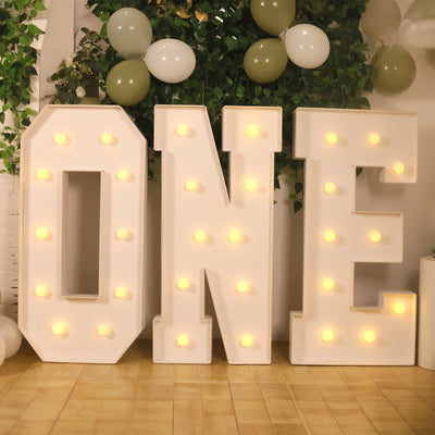Giant LED Marquee Light Up Letter ’N’ White 4ft Pre-Cut Foam Board with 10 Warm White Battery Operated LEDs Glue Gun